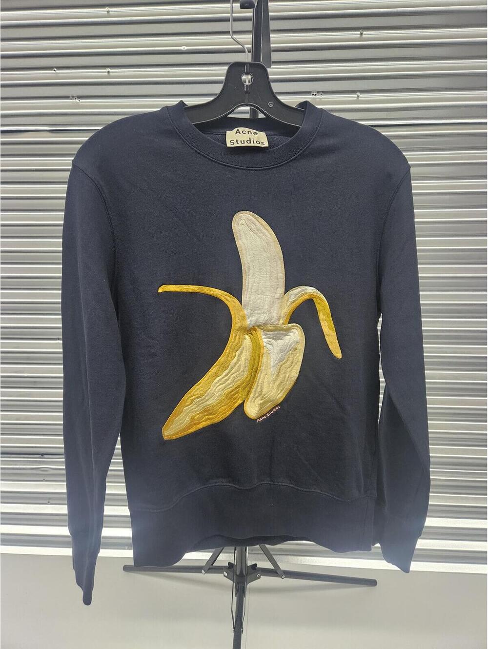 Acne Studios Black Sweatshirt with Banana Graphic